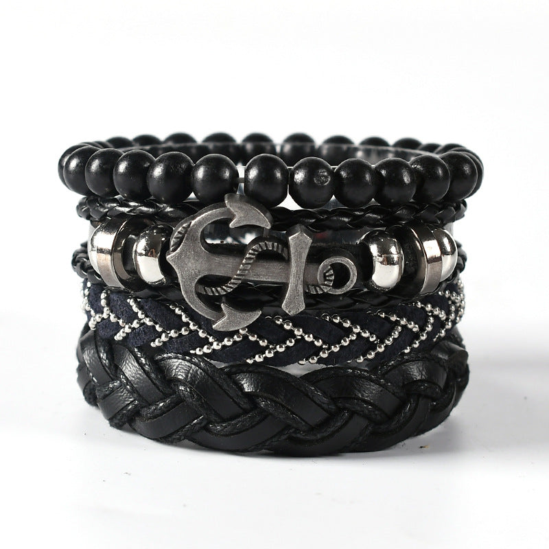 Multi-layer Suit Men's Leather Braided Bracelet