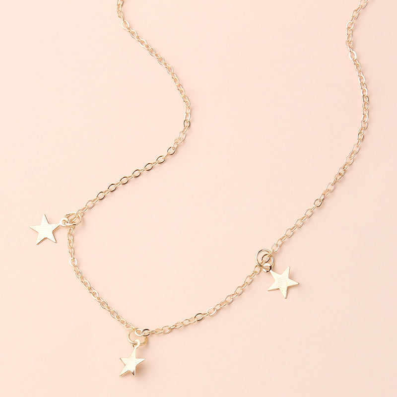 Fashionable Simple Metal Clothing Star Pendant Necklace