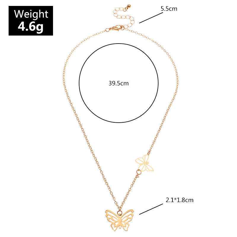 European And American New Fashion Butterfly Necklace Simple