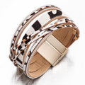 Alloy Magnet Horsehair Bracelet Leopard Print Lady Bracelet