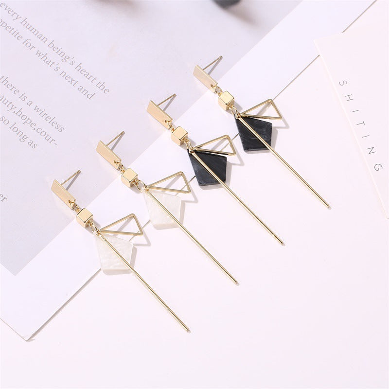 Tassel Earrings Acetate Plate Geometric Stud Earrings