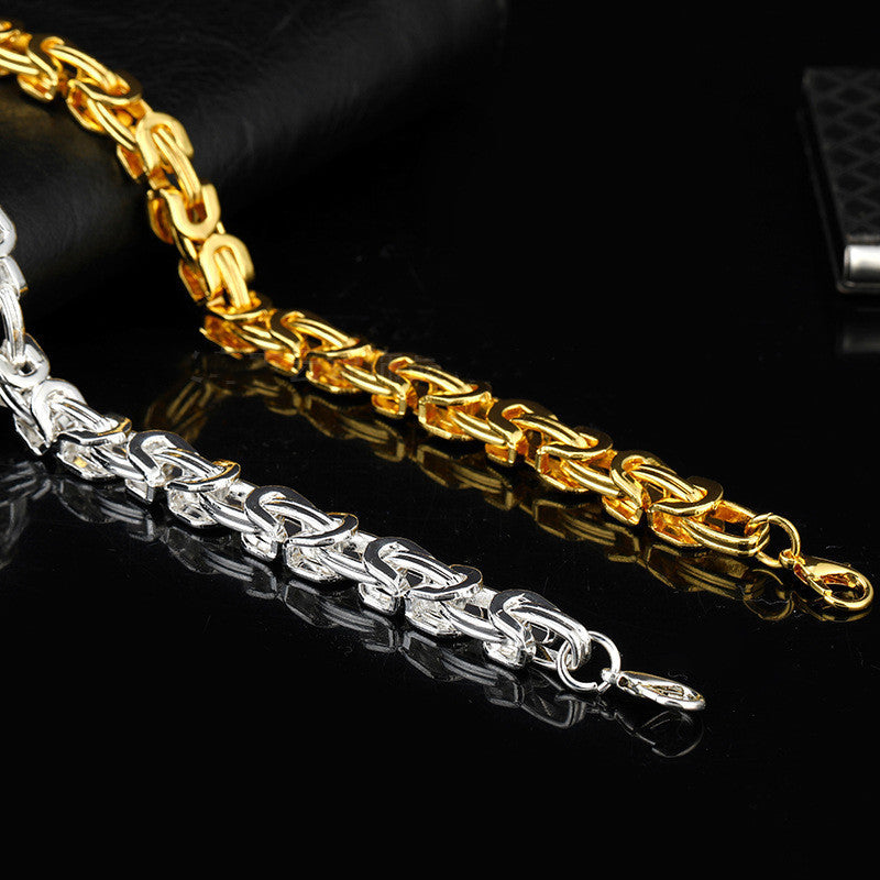 Gold bracelet men's side bracelet