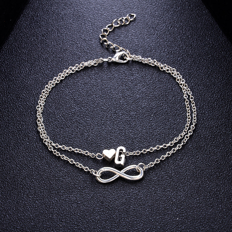 Love 26 letters alloy anklet