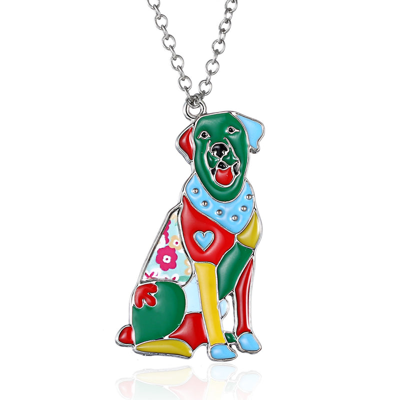 Cross-border European and American painting oil sticker pendant necklace/animal sticker printing series necklace spot direct sales