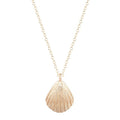 Scallop Conch Shell Pendant Necklace Gold and Silver Clavicle Chain