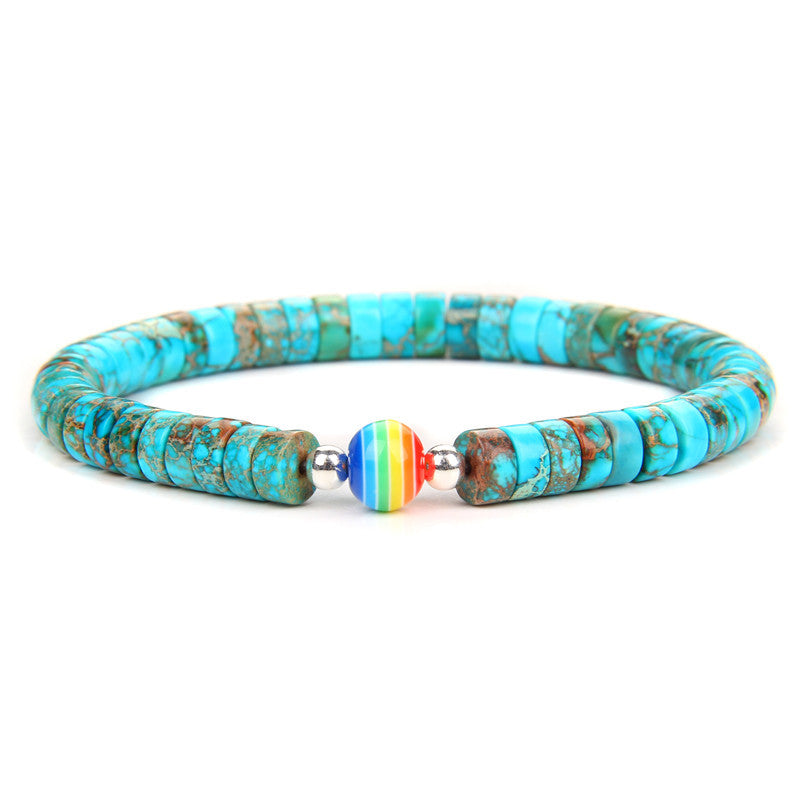 Men's Natural Imperial Stone Spacer Bracelet