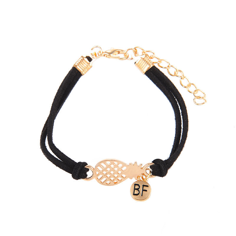 Hollow pineapple letter double bracelet
