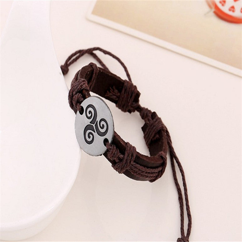 Alloy retro leather bracelet