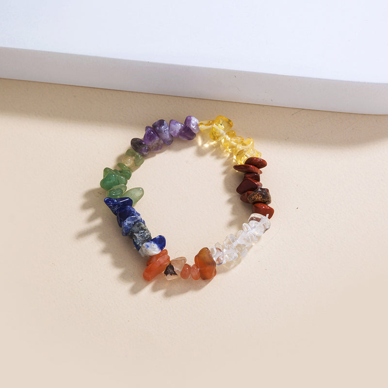 Count Color Natural Rough Stone Crystal Stone Elastic Bracelet