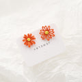 Silver Needle Small Daisy Flower Petal Earrings Cute Earrings