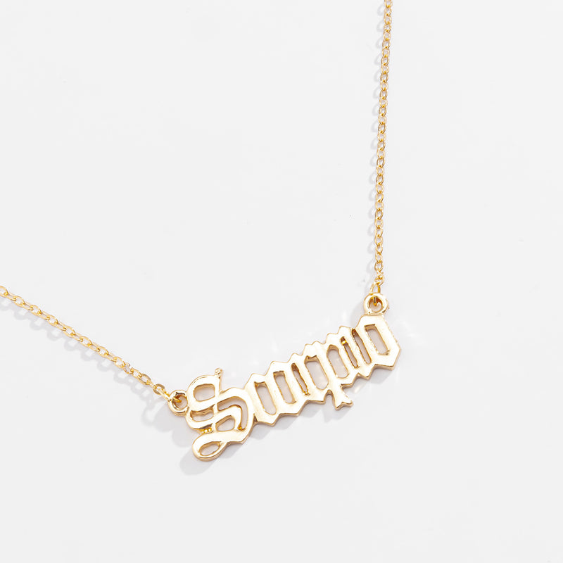 Fashion All-match Double Hanging Letter Pendant Alloy Necklace