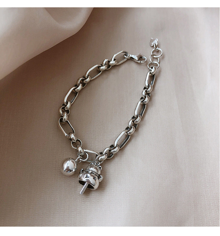 925 Sterling Silver Bracelet Women Retro Cold Style Temperament Jewelry
