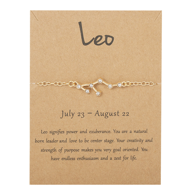 Women's Twelve Constellation Chain Bracelet In Paper Card