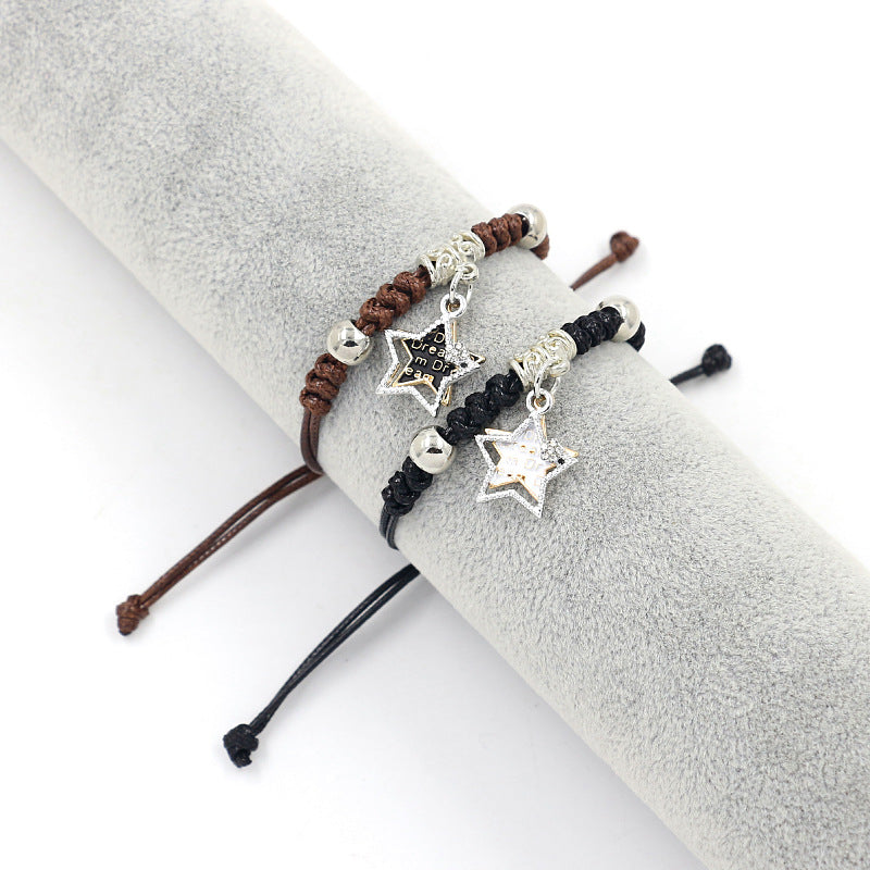 Adjustable Braided Korean Pentagram Bracelet