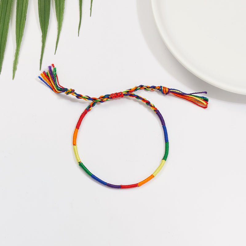 Pure Hand-woven Rainbow Bracelet Nepal Friendship
