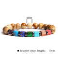 Natural Stone Bead Bracelet Men's Square Emperor Stone Charm Bracelet