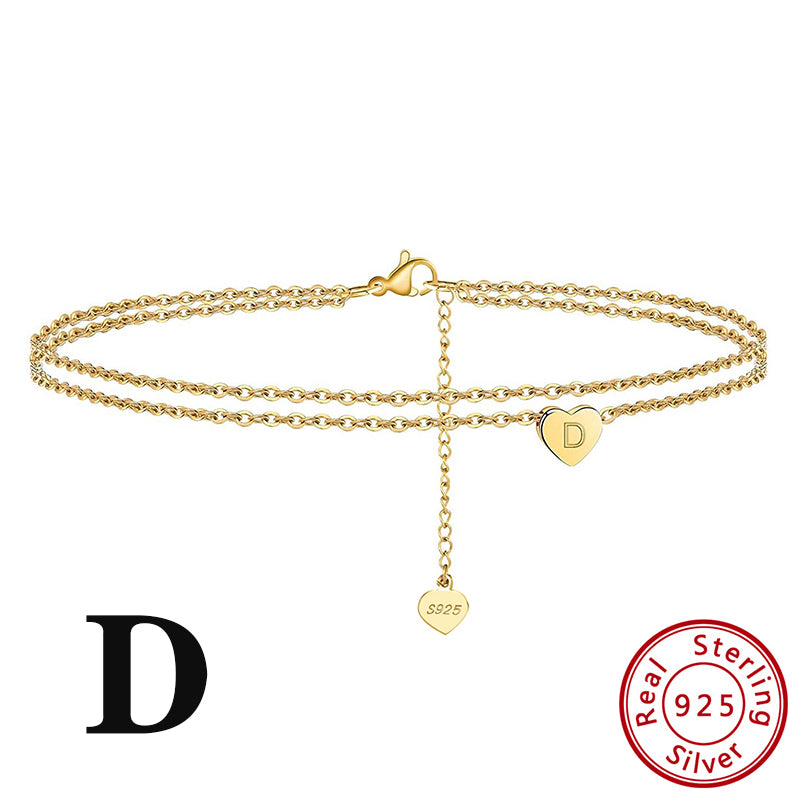 Fashion Ladies Heart Anklet Delicate Layered