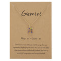 Fancy Diamond Symbol Edition Twelve Constellation Paper Card Necklace Lady