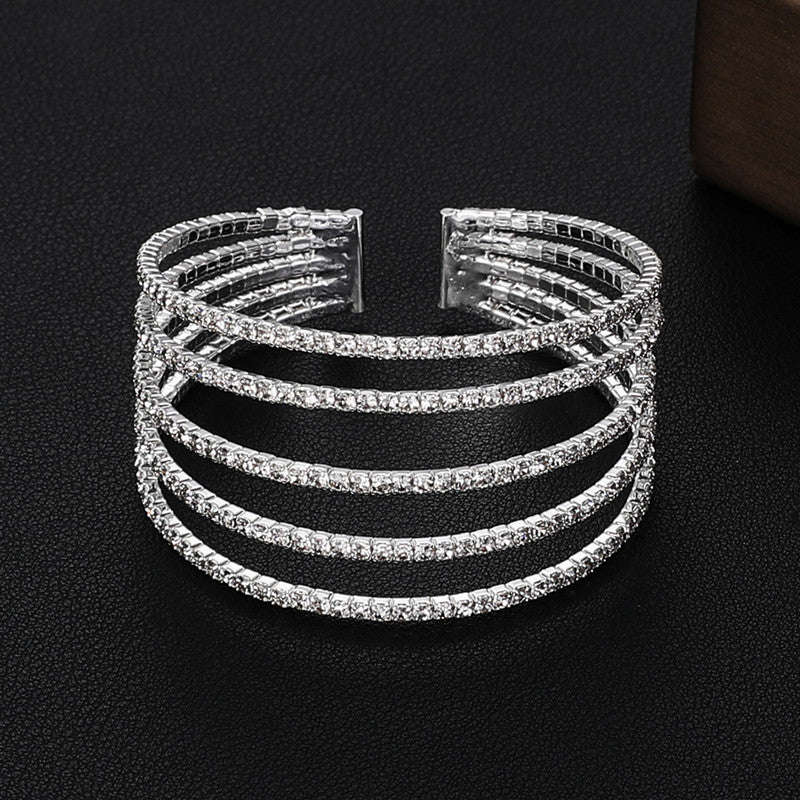 Bridal Accessories,  Temperament Full Diamond Elastic Bracelet