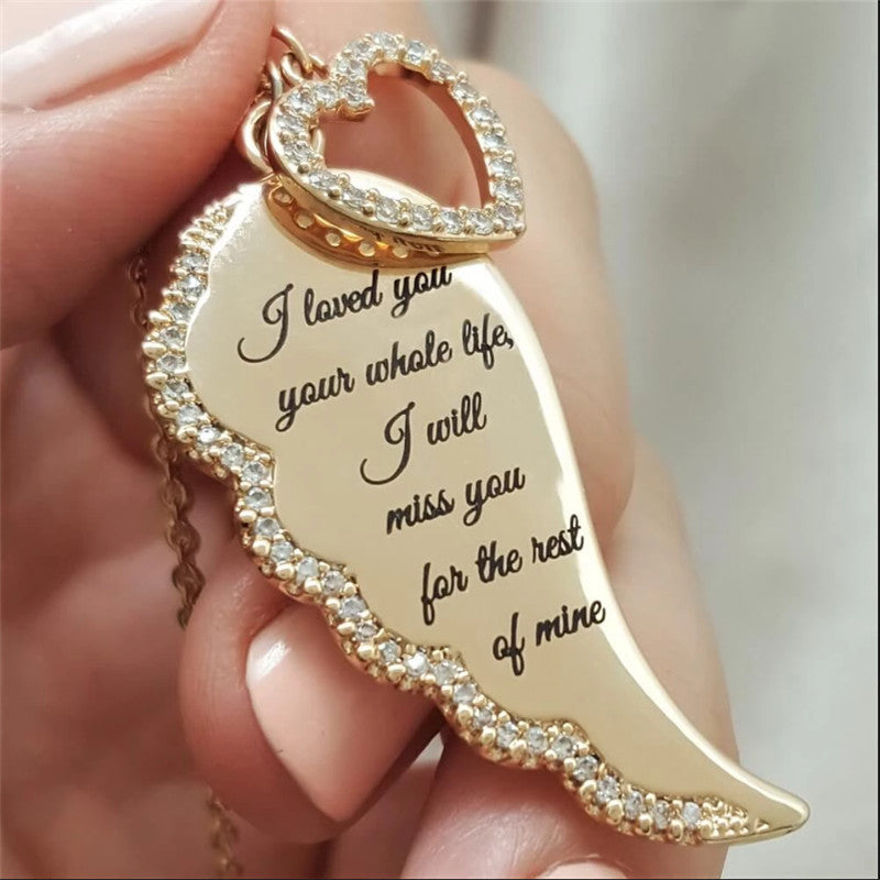 Angel Wings Wings Letter Heart Pendant