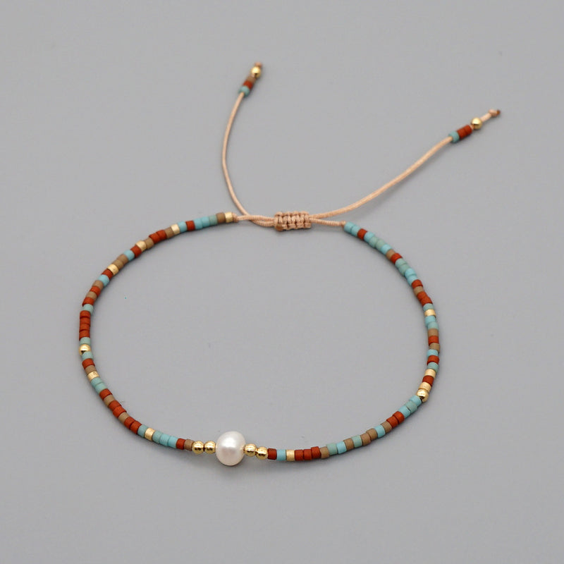 Handwoven Natural Freshwater Pearl Small Bracelet