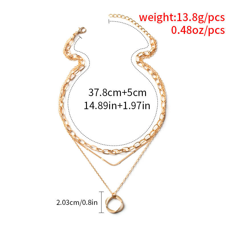 Regular Circle Pendant Fashion Necklace Street Shooting Trendy People