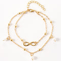 Women's Fashion Simple Pearl Alloy Anklet