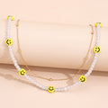Simple Multi-layer Flat Snake Chain Electroplated Rhinestone Necklace