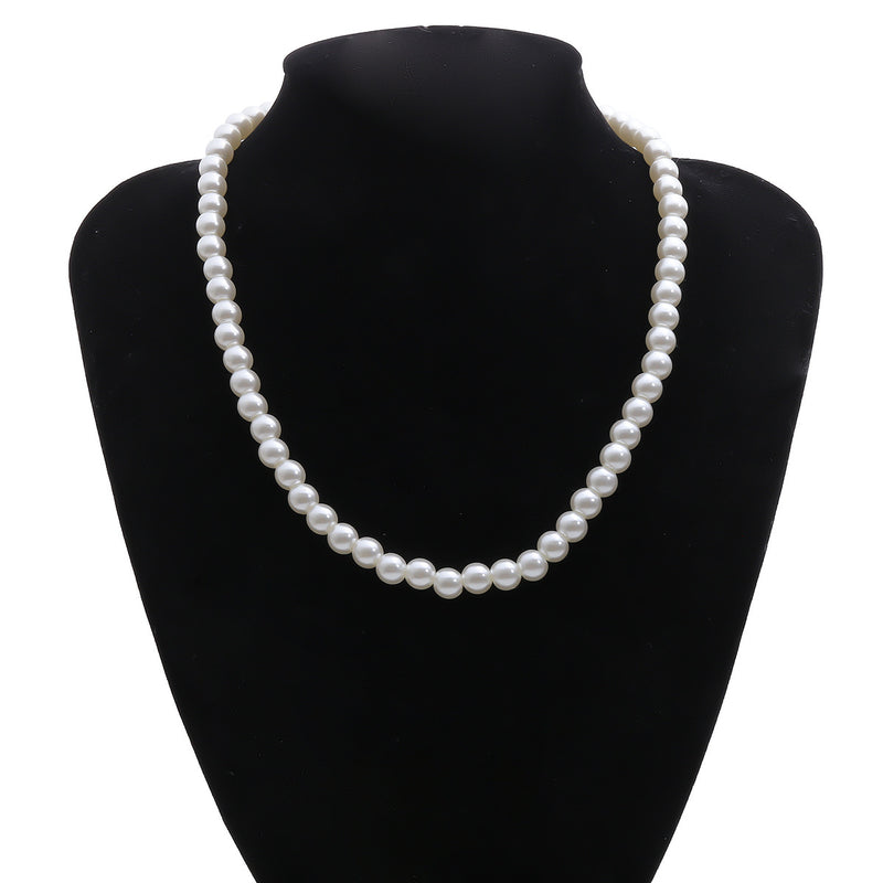 Single Layer Tassel Temperament Imitation Pearl Handmade Necklace