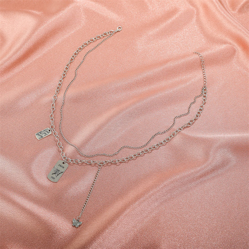 Korean Double Cascade Wearing Collarbone Chain Punk