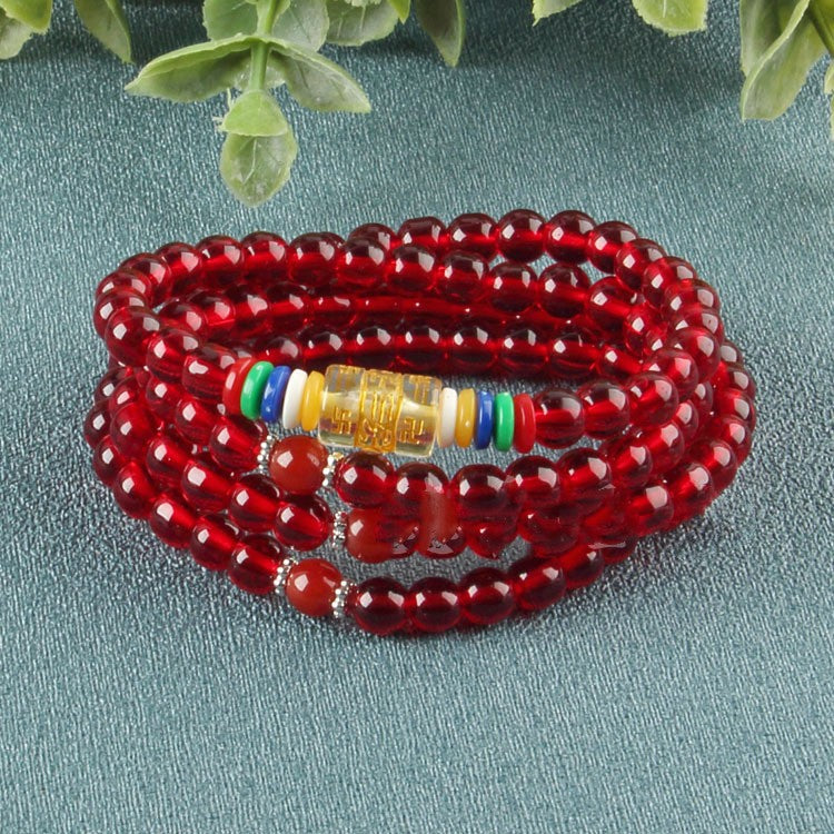 Red Agate Women's Bracelet 6m108 Buddha Beads