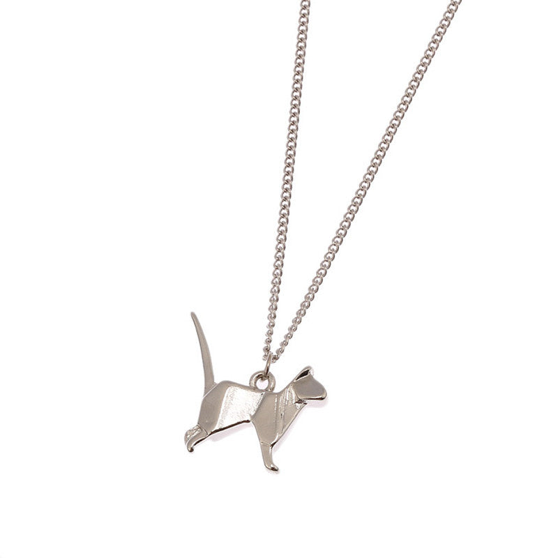 Three-dimensional Origami Animal Short Necklace