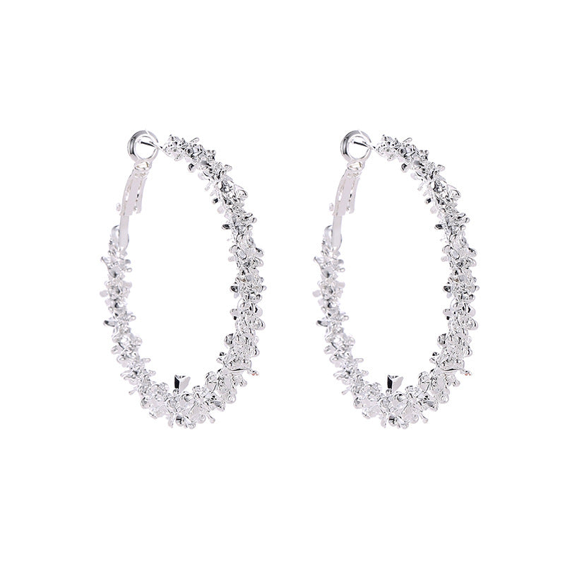 Earrings Simple Irregular Thorny Circle