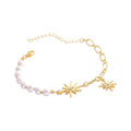 Small Design Sense Eight-pointed Star Pearl Bracelet
