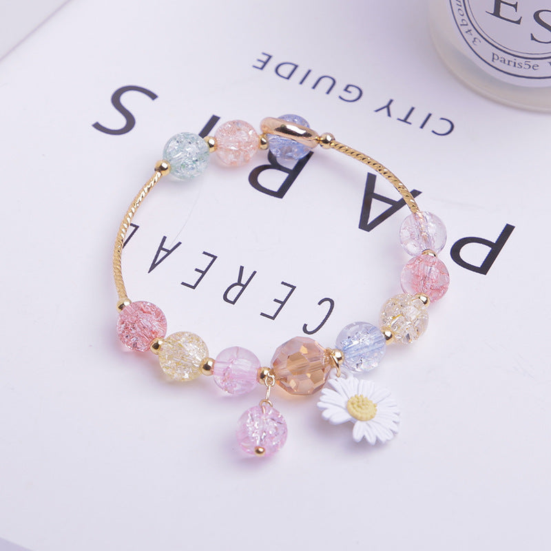 Korean Style Fashion Popping Crystal Small Daisy Bracelet