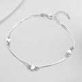Love Peach Heart Double-Layer Silver Chain Ladies Style Simulation Silver Jewelry