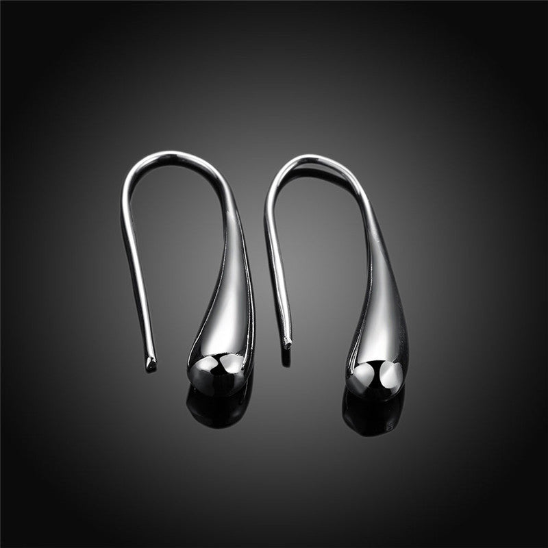 Women's Silver Water Drop Ear Hook