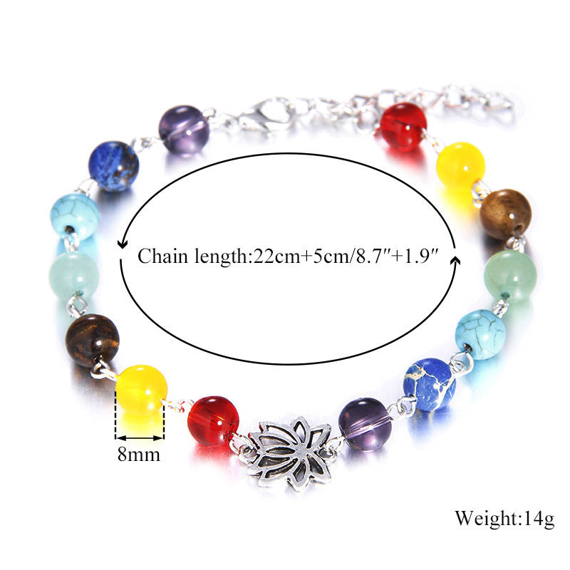 Natural stone yoga energy colorful beads bracelet