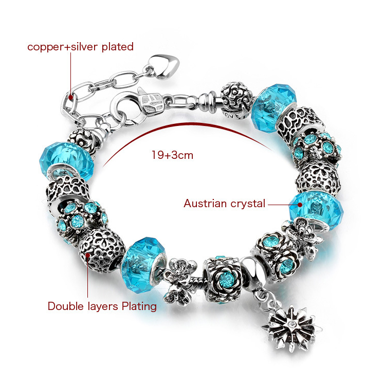 Glass crystal beaded bracelet