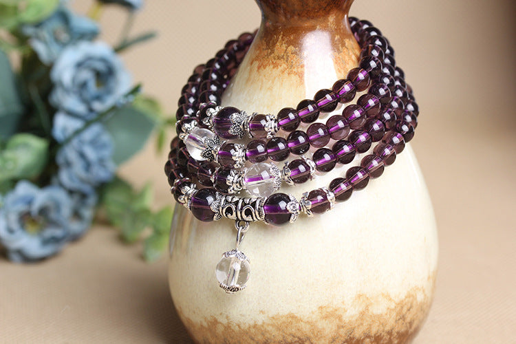 Multi-turn amethyst bracelet