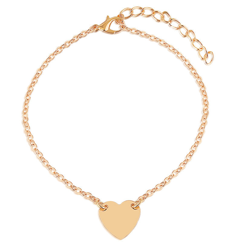 Minimalist Heart-Shaped Anklet Bracelet