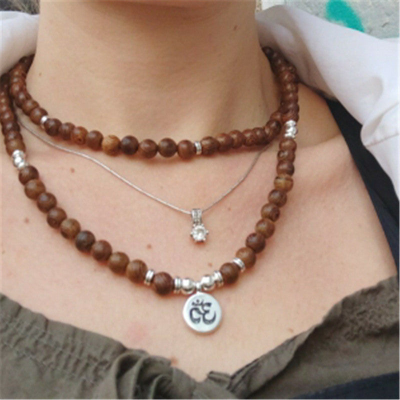 OM Lotus Buddha Lifeline Yoga Bracelet Necklace