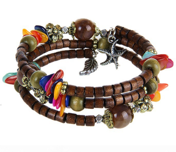 Vintage Buddhist Beads Wooden Bracelet