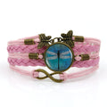 Vintage Amber Blue Dragonfly Time Gem Bracelet