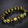 Thermochromic obsidian six-character mantra beads bracelet