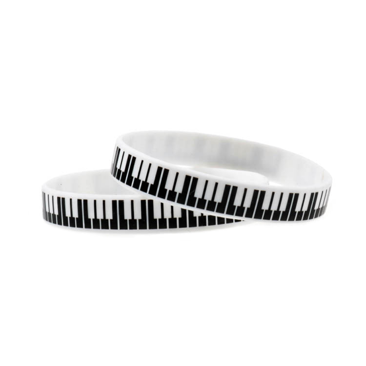 Black and white piano striped bracelet