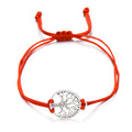 Simple hand-woven red rope tree of life bracelet