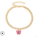 Colorful Acrylic Butterfly Anklet