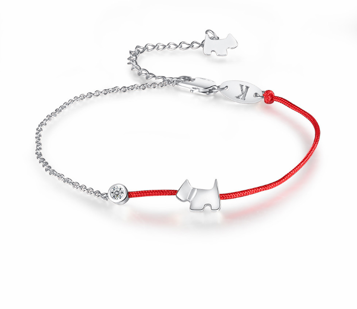 The birth year red rope bracelet dog year female zodiac dog sterling silver lucky hand rope zodiac couple bracelet pair simple