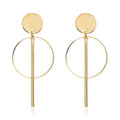 Geometric metal round earrings